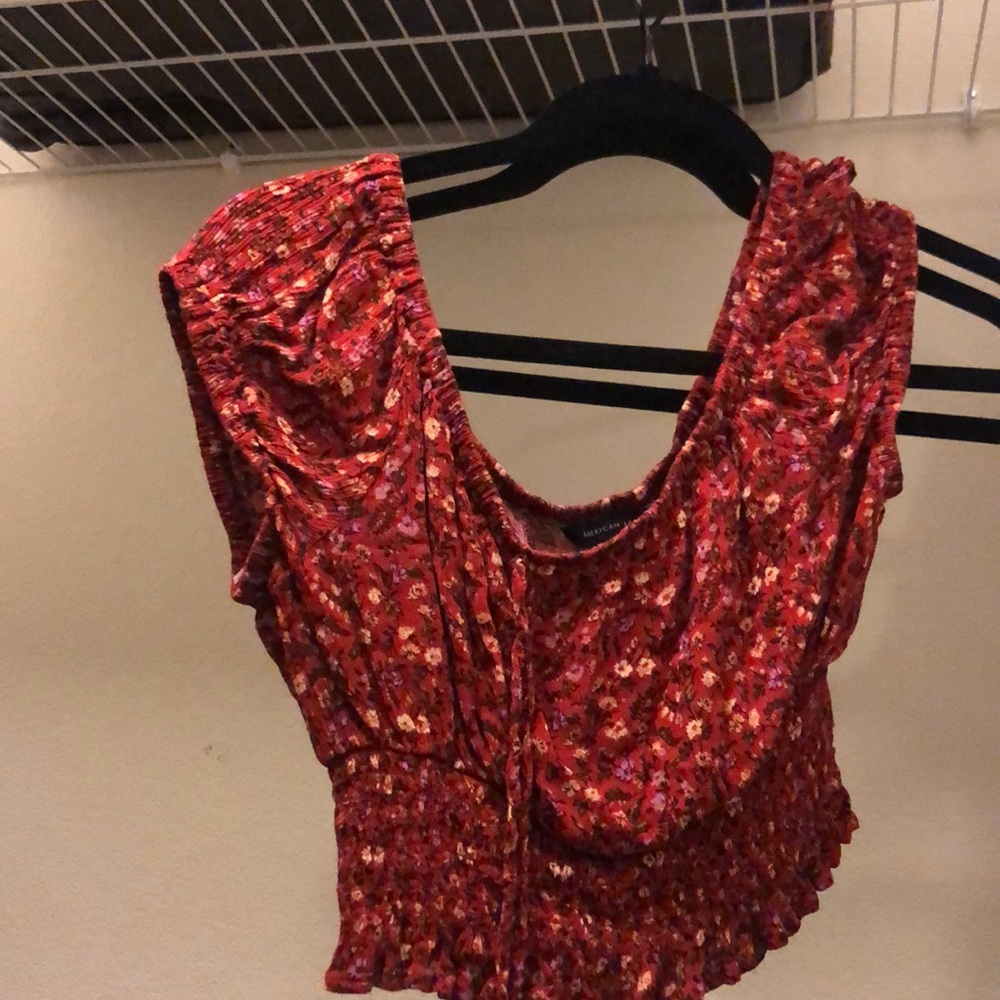 PRETTY FLORAL CROPPED SHIRT - AMERICAN EAGLE